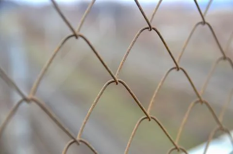 Close Up of Rusty Wire Fence Pattern Stock Photos