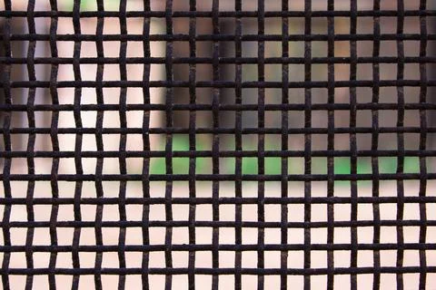 Close-up rye net, iron net Stock Photos