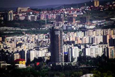 Close up of s sky scraper under construction. Stock Photos