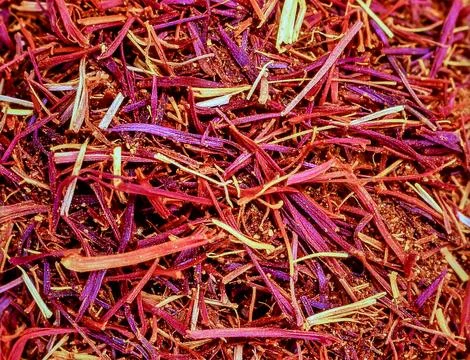 Close up saffron threads showing natural spice texture and organic luxury s.. Stock Photos