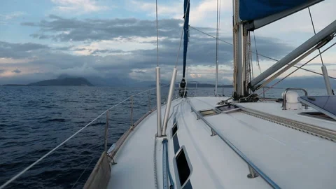 Close up of sailboat sailing Video stock 220426414