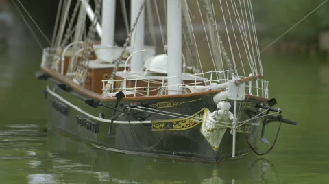 Close up of a sailing ship displayed at the Mini-Europe, Brussels Stock Footage 60251826