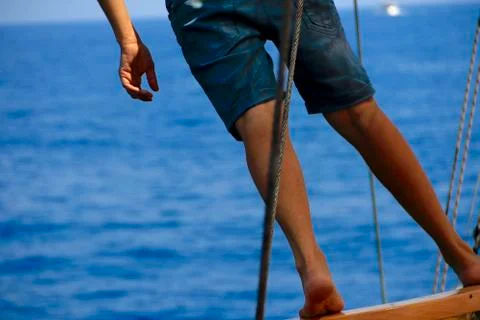 Close-up of a sailor. Stock Photos