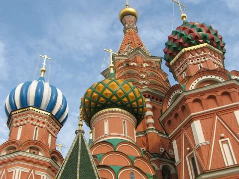 Close-up of Saint Basil's Cathedral Domes Foto stock