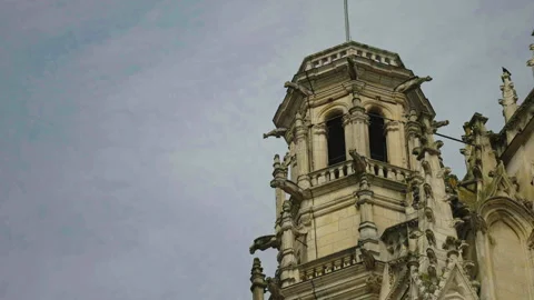 Close-up of Saint-Étienne Cathedral tower, Sens, France Vídeos de archivo 339201397