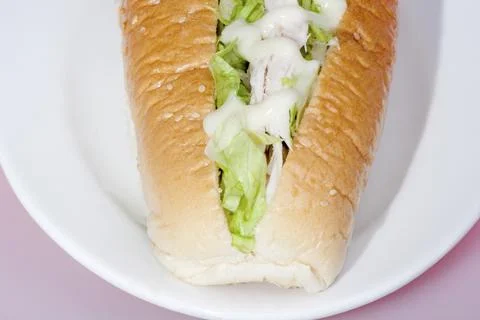 Close up of a salad bun with cheese Stock Photos
