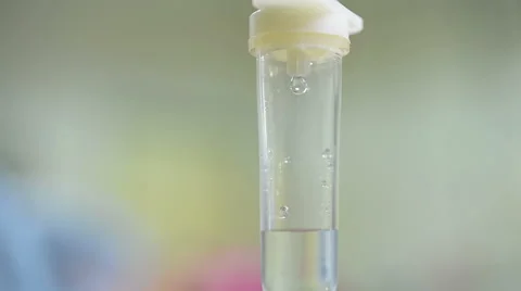 Close up saline solution drip for patient Stock Footage 43107134