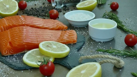 Close Up Salmon Fillet Video stock 83947712