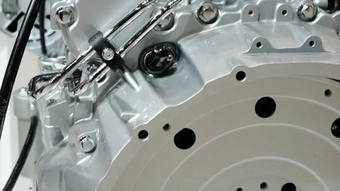 A close-up of a sample of an automobile engine. Stock Footage 161234755