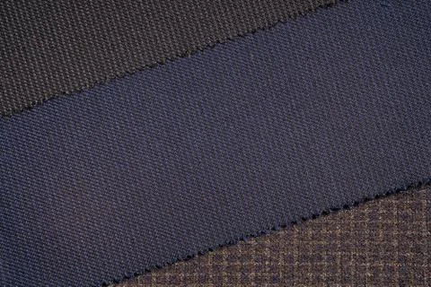 Close up sample fabric for interior design, material selection. Stock Photos