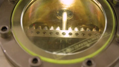 Close Up of Sample Getting Mechanically Pulled In Stock Footage 145055848