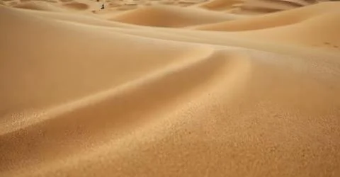 A close up of a sand dune in the desert Stock Photos