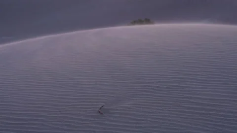 Close up of sand dune patterns in predawn light. Stock Footage 154920253