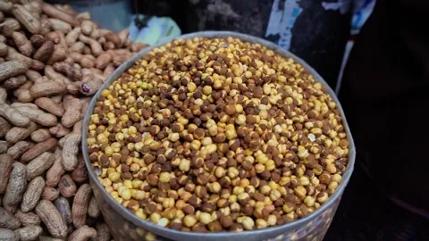 Close-up of sand-roasted chickpeas Stock Footage 320958608