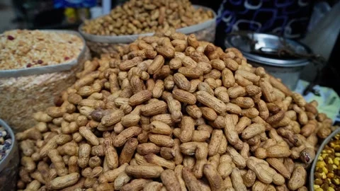 Close-up of sand-roasted peanuts Stock Footage 320958614