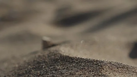 A close up of sand with a small object in the sand Stock Footage 298246006
