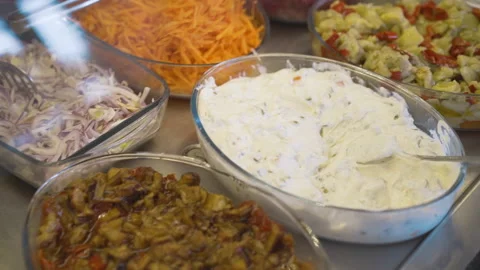 Close-up of sandwich appetizer materials. Stock Footage 145251246