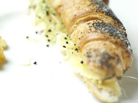 Close up of sandwich with bread, ham and cheese Stock-Fotos