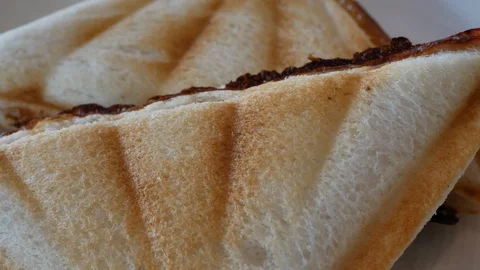 Close-up sandwich bread toast Stock Footage 89253559