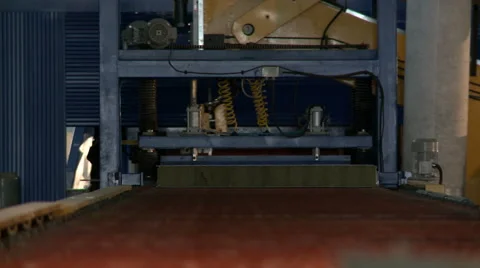 Close-up of sandwich panel moving at camera Stock Footage 59592600