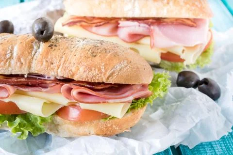 Close up to sandwich Stock Photos