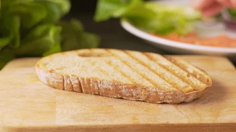 Close up of sandwich preparation. 스톡 동영상 71106857
