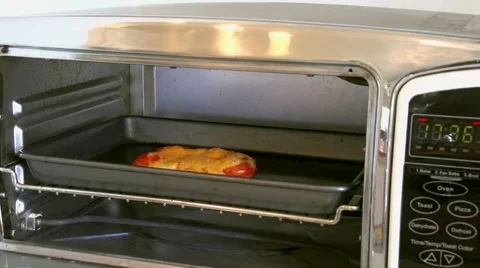 Close-Up of Sandwich in Toaster Oven Stock Footage 58997352