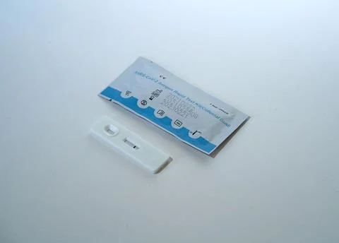 Close up of a sars-cov-2 antigen test Stock Photos
