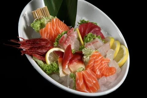 Close up sashimi plate Stock Photos