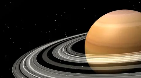 Close-up of Saturn and its planetary rings. Stock Illustration