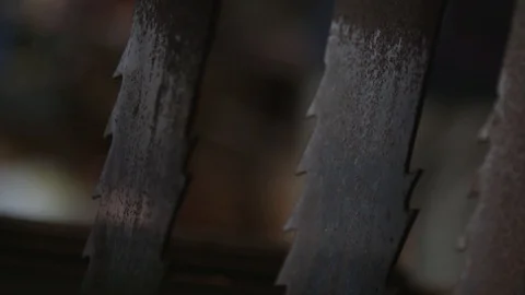 Close up of saw blades Stock Footage 89866965