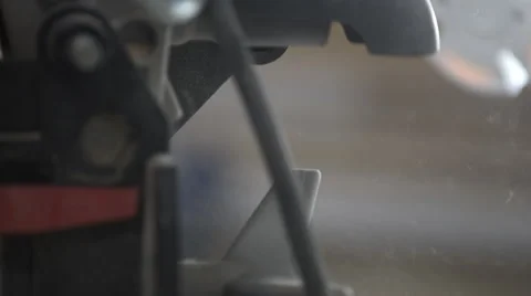 Close up of saw dust ejected into the air. Stock Footage 60690120