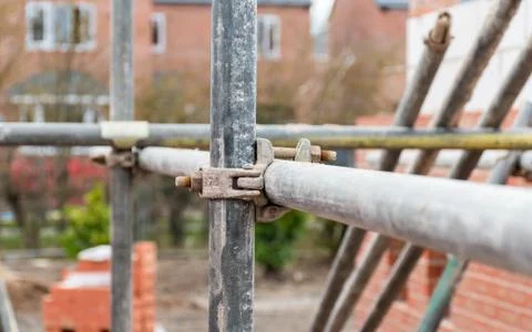 Close up scaffold joint Stock Photos