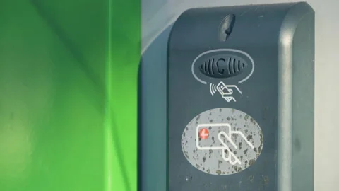 Close up of scanner of tickets Stock Footage 144795569