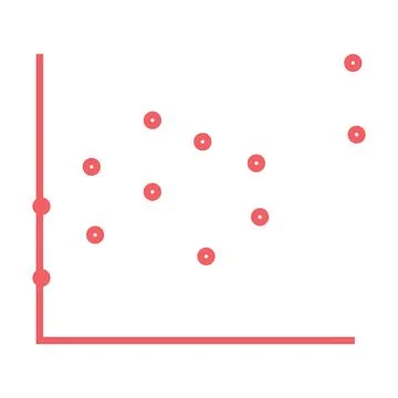 Close-up of scatter graph Stock Illustration