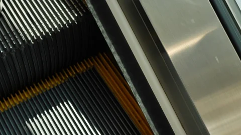Close-up scene escalator staircase moving up Stock Footage 89797834