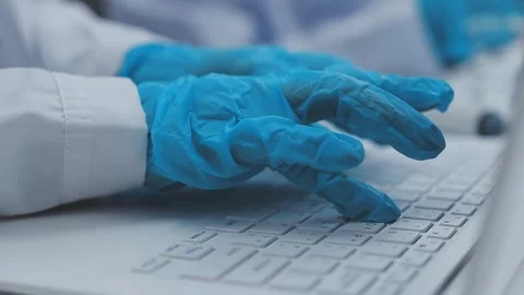 Close up scene of researcher examining alternative protein powder in steril.. Stock Footage 335925395