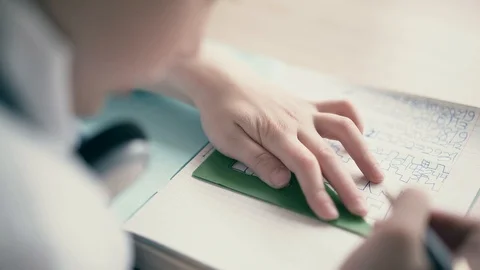 Close up: Schoolboy doing homework. Stock-Footage 105100670