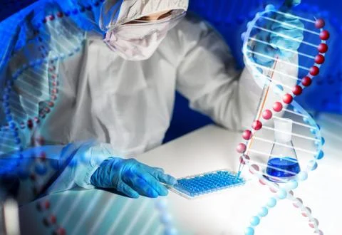 Close up of scientist making test in lab Stock Photos