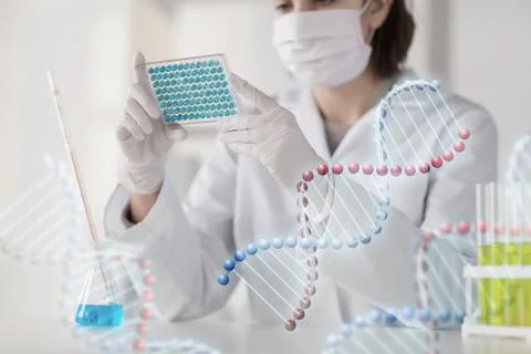 Close up of scientist making test in lab Stock Photos