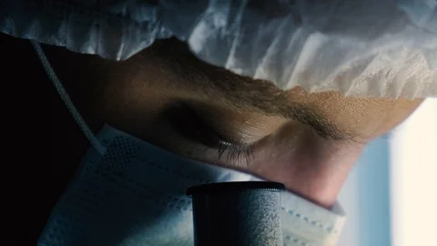 Close-up of a scientist using microscope in a laboratory Video stock 116809977