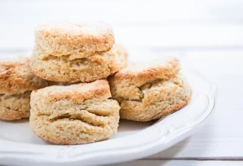 Close-up Scones on wooden table Stock Photos