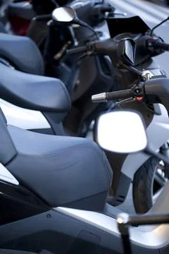 Close up of scooters Stock Photos