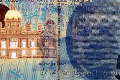 Close up of a Scottish banknote Stock Photos