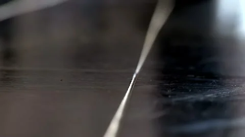 Close-up of scratched metallic surface with a diagonal line, abstract detai.. Video stock 289409025