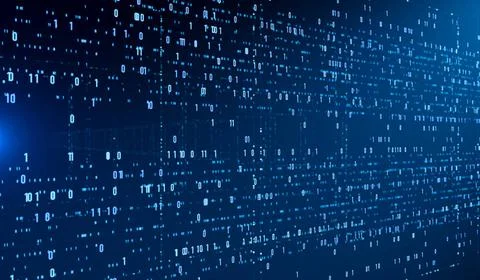  Close up screen with big data, abstract digital data, binary code. Close ... Foto stock