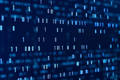  Close up screen with big data, abstract digital data, binary code. Close ... Foto stock