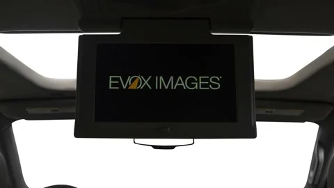 Close up of screen in car Summit White 2018 GMC Yukon XL SLT Stock Footage 159981025