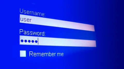 Close up of screen log on username &amp; password - User Video stock 43550190