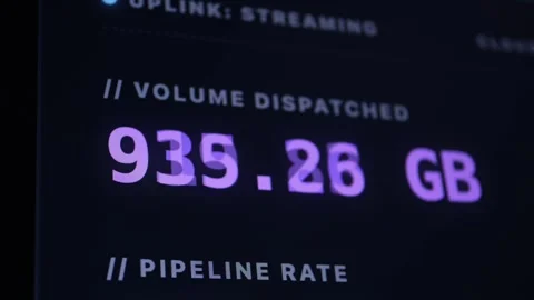 Close-up of a screen showing a high volume of dispatched data in TB. Stock Footage 336969800